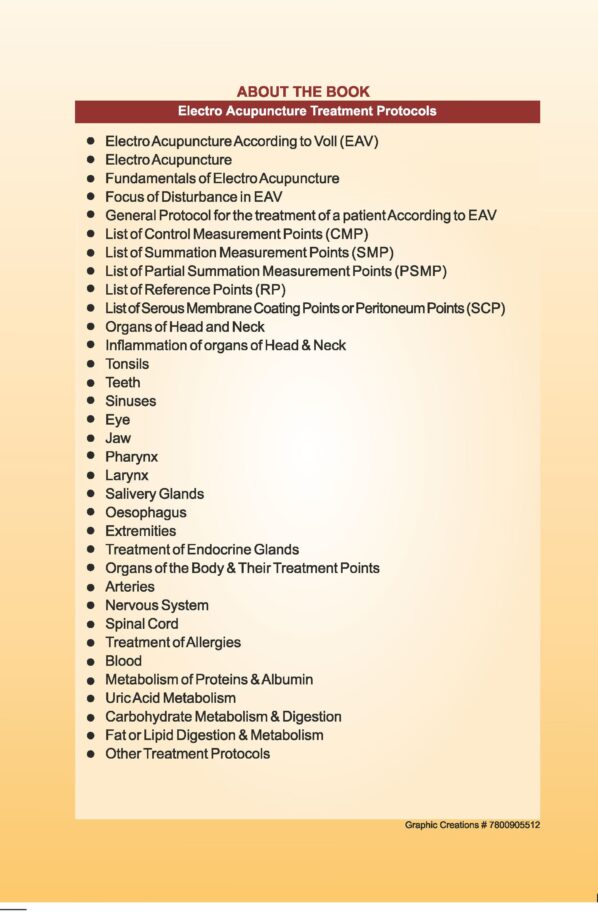 PART 5 - A Treatise on Advance Acupressure / Acupuncture - ELECTRO ACUPUNCTURE TREATMENT PROTOCOLS - Image 3