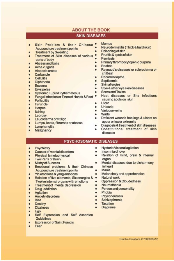 PART 9 - A Treatise on Advance Acupressure/ Acupuncture - NATUROPATHY ACUPRESSURE BY MAGNET, SEED & COLOUR (PSYCHOSOMATIC & SKIN DISEASES) - Image 2