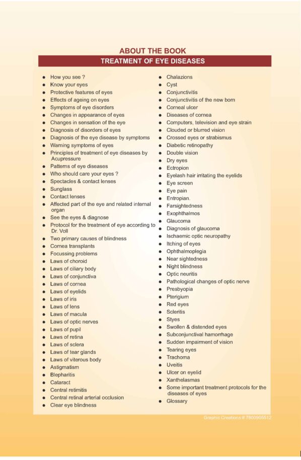 PART 14 - A Treatise on Advance Acupressure/ Acupuncture - TREATMENT OF EYE DISEASES - Image 2